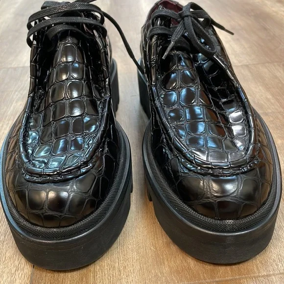 New Women’s Dries Van Noten Croc-Effect Leather Derby Shoes!!🔥🔥🔥 - Picture 12 of 16